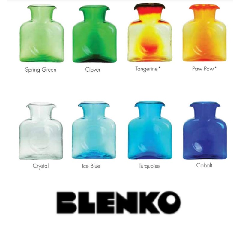 BLENKO Glass Co. 384 Water Bottle in Cobalt Blue -