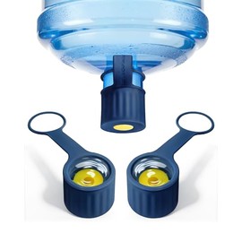 3-Packs Silicone 5 Gallon Water Jug Cap, 2/3/4/5Gal Reusable Bottle Lids, Leak-Proof Replacement Caps for 55mm & 60mm Bottle Standard/Screw/Crown Tops, Dishwasher Safe & BPA-Free (Dark Blue, 3 PACKS)