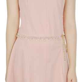 Trimming Shop Women's Gold Waist Chain Belt with Stylish Clasp, Artificial Clear Rhinestones & Diamante Beads Fashionable Girls & Ladies Accessory (102cm)