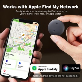 Reyke Smart Tag, Air Tracker Luggage Tracker, Works with Apple Find My (iOS Only), Item Locator for Key, Luggage, Backpack, Wallet, IPX6 Waterproof, 4 Pack