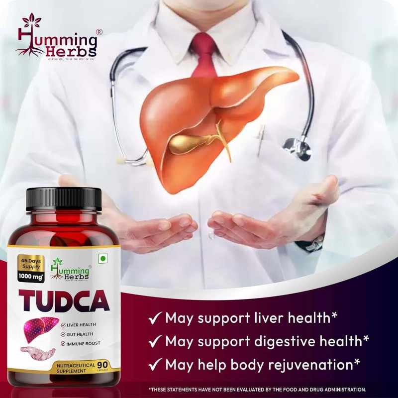 TUDCA 1000mg – 90 Capsules | Tauroursodeoxy<wbr/>cholic Acid Supplement |