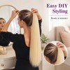 2 Pieces Blonde Ponytail Extension, 26 Inch Straight Braiding Hair,