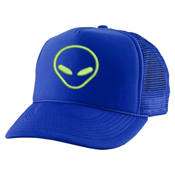ALLNTRENDS Alien Trucker Hat Embroidered Cool Graphic Adjustable Cap (Royal