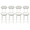 RustyVioum 4pcs Bar Stool, Upholstered Counter Stool Portable Folding Kitchen