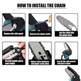 WIRSHO 5Pcs Chainsaw Chain with 28 Drive Links for 4 Inch Bar, 1/4" LP | 1.1mm (0.043") | 28 TG, 1/4" Mini Chainsaw Chain for 4inch Mini Handheld Chain Saw, Replacement Saw Chain for Tree Trimming