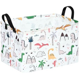 ACMUUNI Rectangle Dinosaur Gift Shelf Nursery Storage Basket Laundry Hamper with Handles,Toys Storage Box and Bins for Boys and Girls