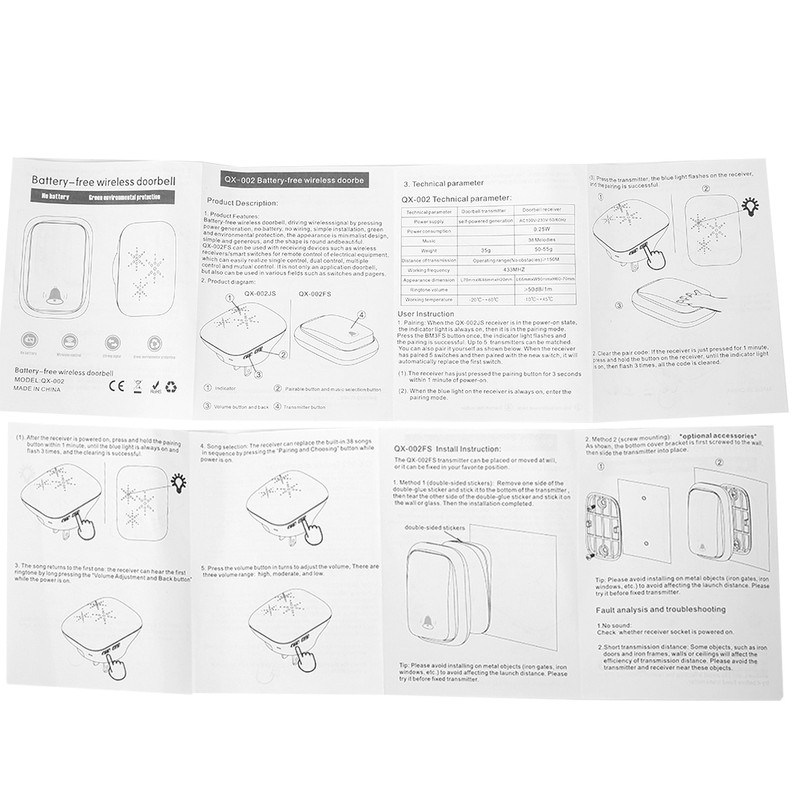 SelF Generating Power Wireless Smart Doorbell Waterproof Door Bell (2