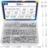 ZQZ 970Pcs Aluminum Pop Rivets with Washer Assortment Kit, 14
