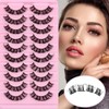 10 Pairs Cluster Lash D Curl Russian Strip Lashes Fluffy
