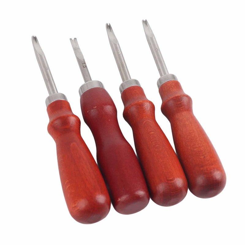 4 Pcs Leather Edger Leather Edge Chamfering Knife Sharpener Hand
