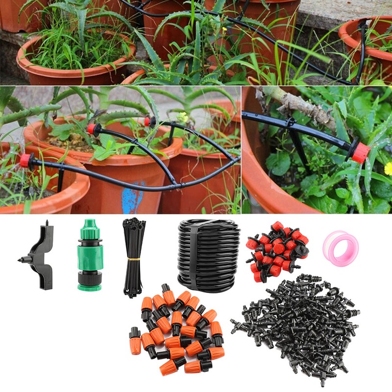 15m Hose Drip Irrigation System Kit Self Watering Garden Hose