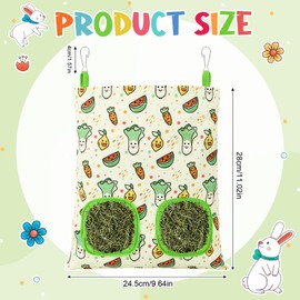 UPINS 2 Pack Guinea Pig Hay Feeder,Rabbit Hay Bag Hanging Hay Holder for Guinea Pig Cage Hay Feeder for Bunny Rabbits Chinchillas Hamsters Small Pets and Animals