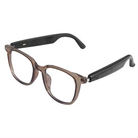 Koipsse Bluetooth Smart Glasses Rechargeable fashionable versatile wireless calls suitable for adults sports gift gifts make calls smart glass eyewear transparent anti-blue light photochromic lens Wireless Smart Music Glasses sunglasses - Color: Brown, F