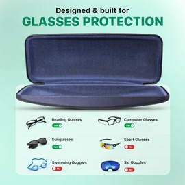 OPTIPAK Hard Shell Glasses Case – Medium Brushed Eyeglass Case with Microfiber Cleaning Cloth – Protective Glasses Holder for Men & Women (Pack of 1)