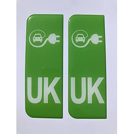 Gelz UK Green Zero Emissions Electric Car Plug Number Plate Domed Stickers/Decals