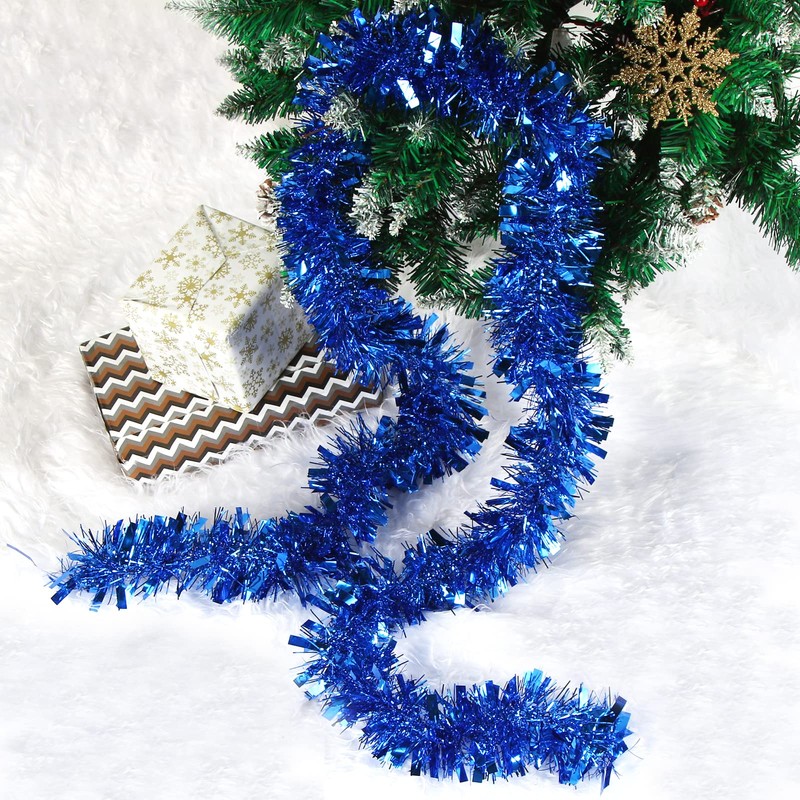 Bluelves Christmas Garlands, 4 Pieces Tinsel Garland, 2 m Tinsel