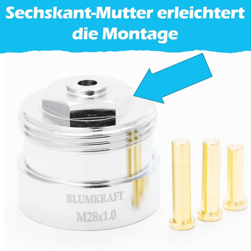 BLUMKRAFT Metal Adapter for Radiator M28 x1.0 - M30x1.5 Compatible