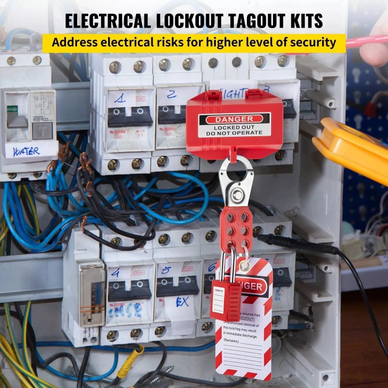 Vevor 42 PCS Lockout Tagout Kits Electrical Safety Kit Lockouts,Hasps