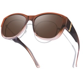LVIOE Over Glasses Fit Over Sunglasses Polarized for Women, Trendy Sunglasses with UV400 Protection Lens