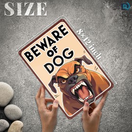 Beware of Dog Sign, 2 Pack 8x12 Aluminum Reflective No Trespassing Signs for Fence