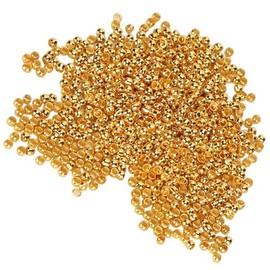 500 Uds Cuentas de Engarce Espaciador Redondo Tapón Suelto Terminadores Puntas Collar Pulsera Fabricación de Joyas (GOLD)