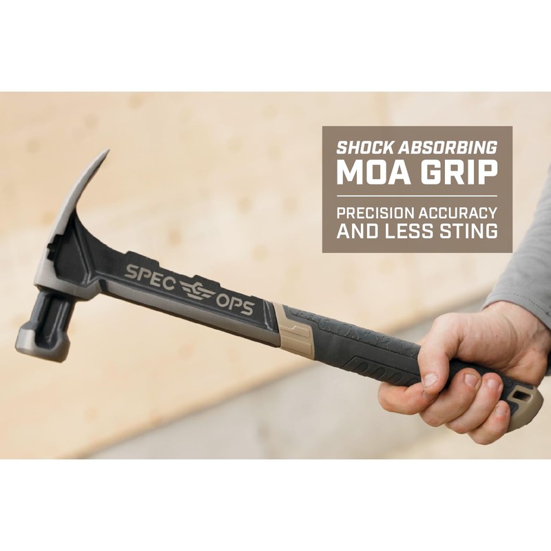 Spec Ops Tools Steel Hammer, 16 oz, Rip Claw, Smooth