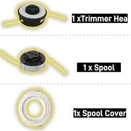 QMTCYXGS 1pk C3-2 Trimmer Head & 1pk Spool & 1pk Base Cover Replacement for Stihl FSA 57 FSA57 FSE 52 FSE52 Weed Eater String Head