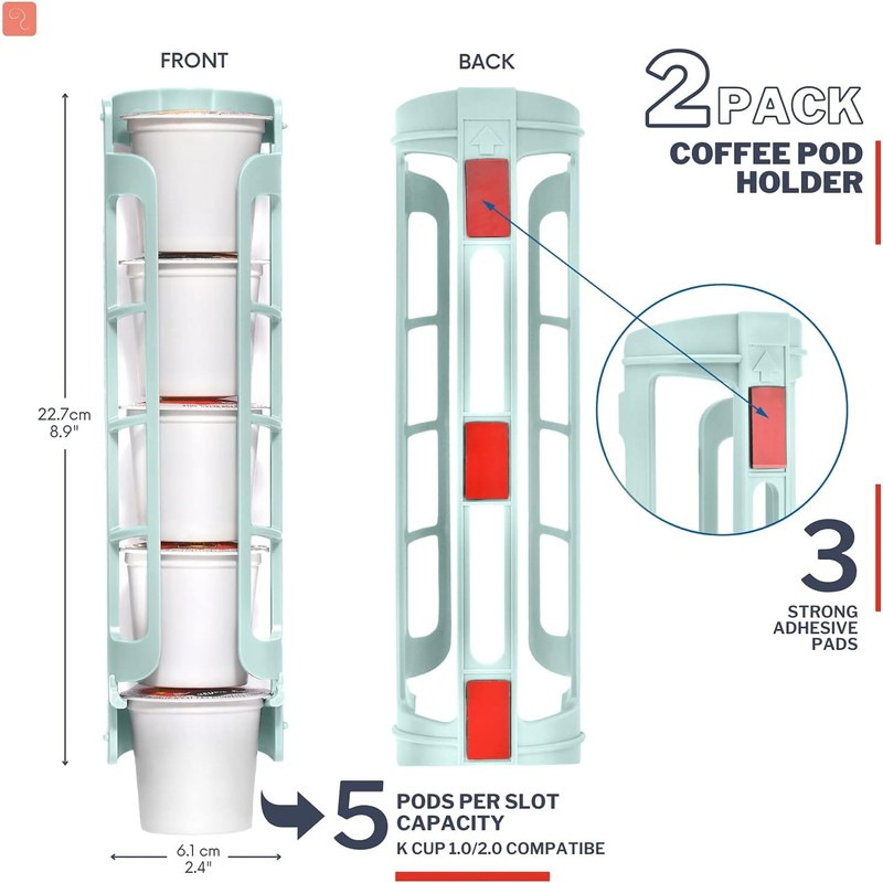 STORAGENIE K Cup Holder for Keurig, Coffee pod Storage, Side