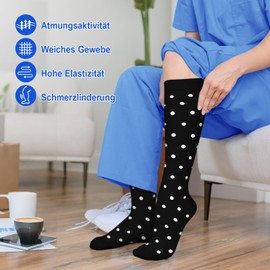FuelMeFoot 6 Pairs of Compression Socks for Men and Women, Colourful Compression Socks, Support Stockings for Running, Sports, Flight, Travel, Cycling, 06-multi-6 pair