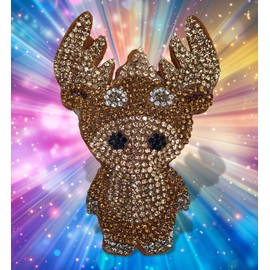 COTA Global Moose Sparkling Fridge Magnet - Brown Fridge Magnets Rhinestone Decor, Wildlife Decor Cute Fridge Magnet for Whiteboard, Locker Accessories and Cute Magnets for Office – 3.25 Inches