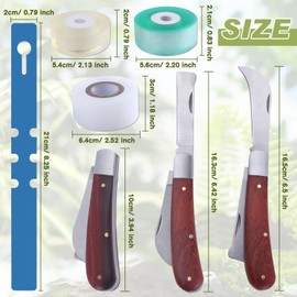 SPEEDWOX Grafting Gardening Knife Double Blades Garden Knife For Budding Pruning With 3 Rolls Grafting Tape And Tree Tags Garden Grafting Tool Grafting Tape For Fruit Trees