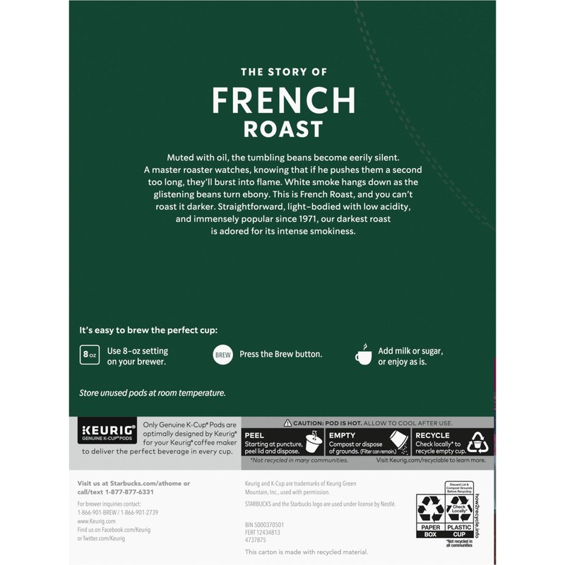 Starbucks K-Cup Coffee Pods, Dark Roast Coffee, French Roast for
