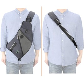 Vanlison Nylon Crossbody Sling Bag Backpack Chest Shoulder Bag for Men Women (C-Dark Gray)