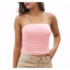 H HIAMIGOS Double Layer Tube Tops for Women Strapless Ruched