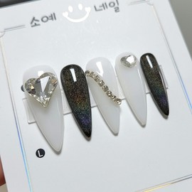 (3 colors) Aurora point magnetHandmade nail tip - Almond / (3컬러)오로라 포인트 자석수제네일팁 - 아몬드