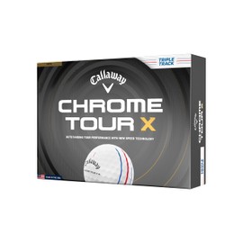 Callaway CHROME TOUR X 26 Golf Balls, 1 Dozen (12 Balls), 4-Piece Structure, Triple Track, White