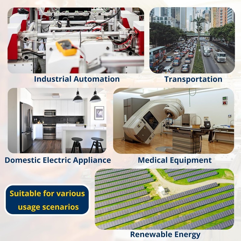 YQSIYU Solid State Relay 100 Amp SSR-100AA,80-280VAC/24-480VAC,4-Screw Terminals Single Phase