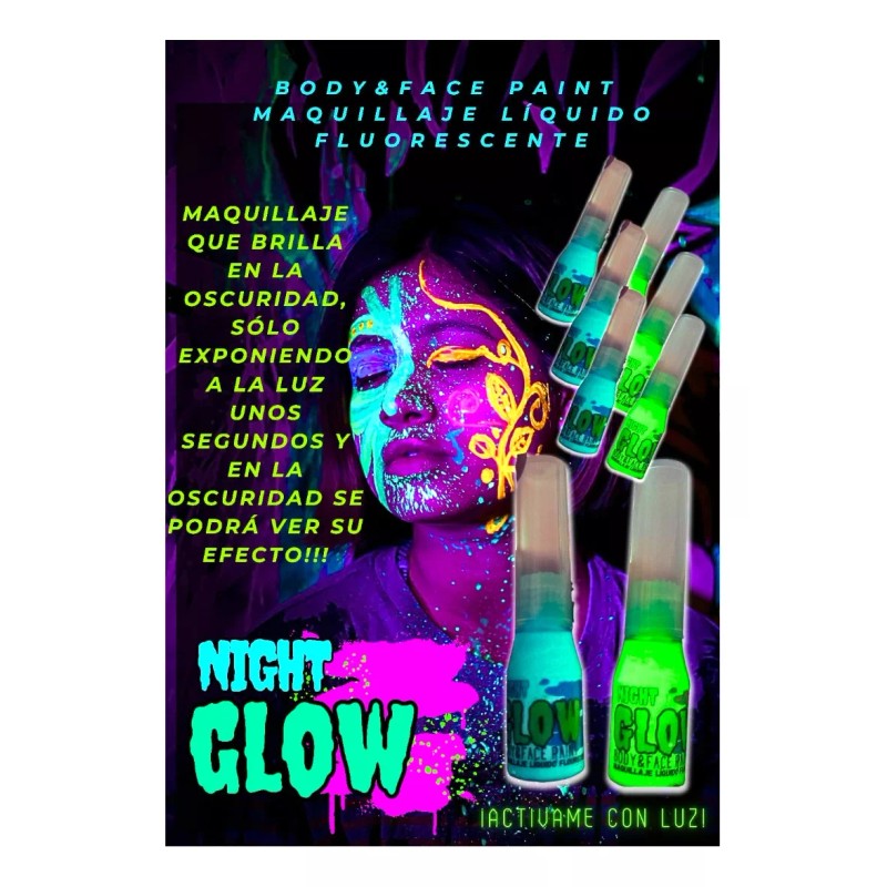 NIGHTGLOW Body Paint Face Paint Night Glow Brilla En Oscuridad