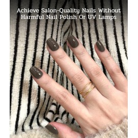 ruyeefam Nail Polish Strips - 22 Pcs Salon Quality Gel Nail Stickers - Long Lasting Wraps (Ethereal Pine Green)