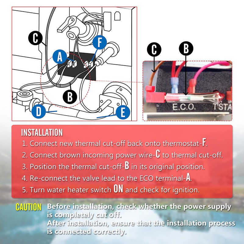 RV Water Heater Thermal Cut Off Kit Replacement for Atwood