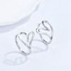 DEKALN Silver Hoop Earrings for Women, Organically Shaped Heart Hoop