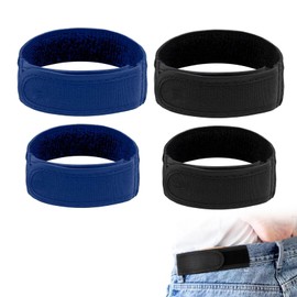 MADGININE 4 PCS Velcro Belt Straps for Men,No Buckle Belts for Men,Adjustable Buckless Belt for Men Invisible Stretch No-Buckle Belt Unisex No Buckle Belt for Walking Work Home Travel (L,M)