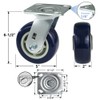HANDSAMMU 5 inch Industrial Casters-Polyurethane on Polypropylene Swivel Casters, Set