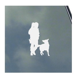 K9 Working Dog with Handler Vinyl Sticker Decal Military Police Veteran Service Search Rescue Bomb Trainer K-9