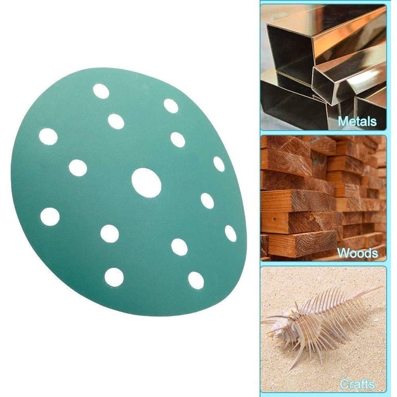 Sanding Discs Pads 10Pcs 150mm, 15 Hole Sandpaper, Hook and