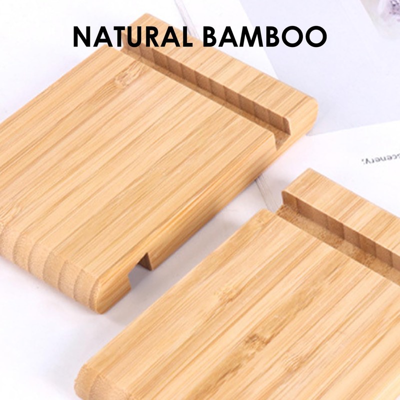 DHSBGWSX 2 Pack Bamboo Stand Tablet Stand Desk Stand Decoration