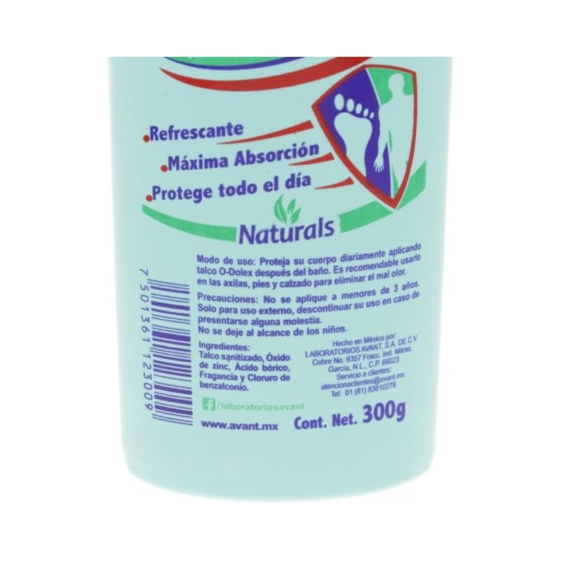 Odolex Naturals Deodorizing Powder 300g - Talco Desodorante Natural (Pack