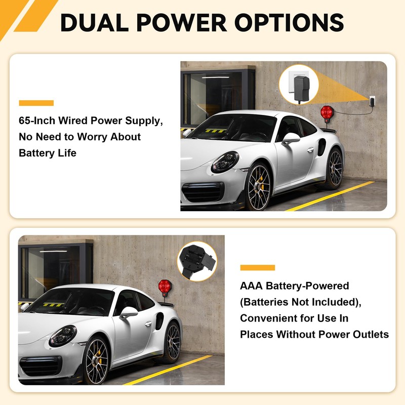 Adjustable Garage Parking Sensor Aid with with Red/Yellow/Green LED Display,