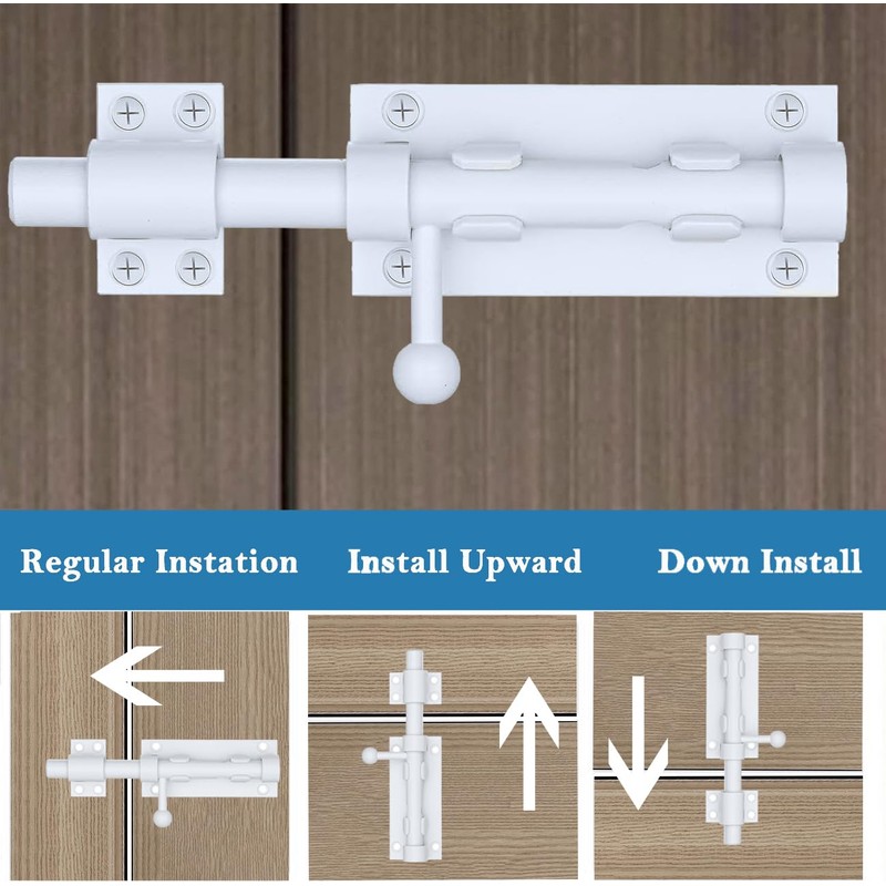 Litensh Gate Bolt Gate Slider with Hole for Padlock 304