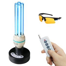 Powerful 36W UVC Sanitizer Light，99.99% Sanitization Ozone UVC Lamp with 185nm Wavelength, 3-Level Timer, E26 Base for Home, Basement, Storehouse, Car (110V)